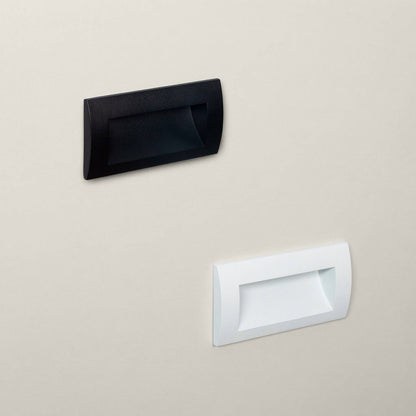 Baliza Exterior LED 4W Empotrable Pared Rectangular Aluminio y Cristal Edulis