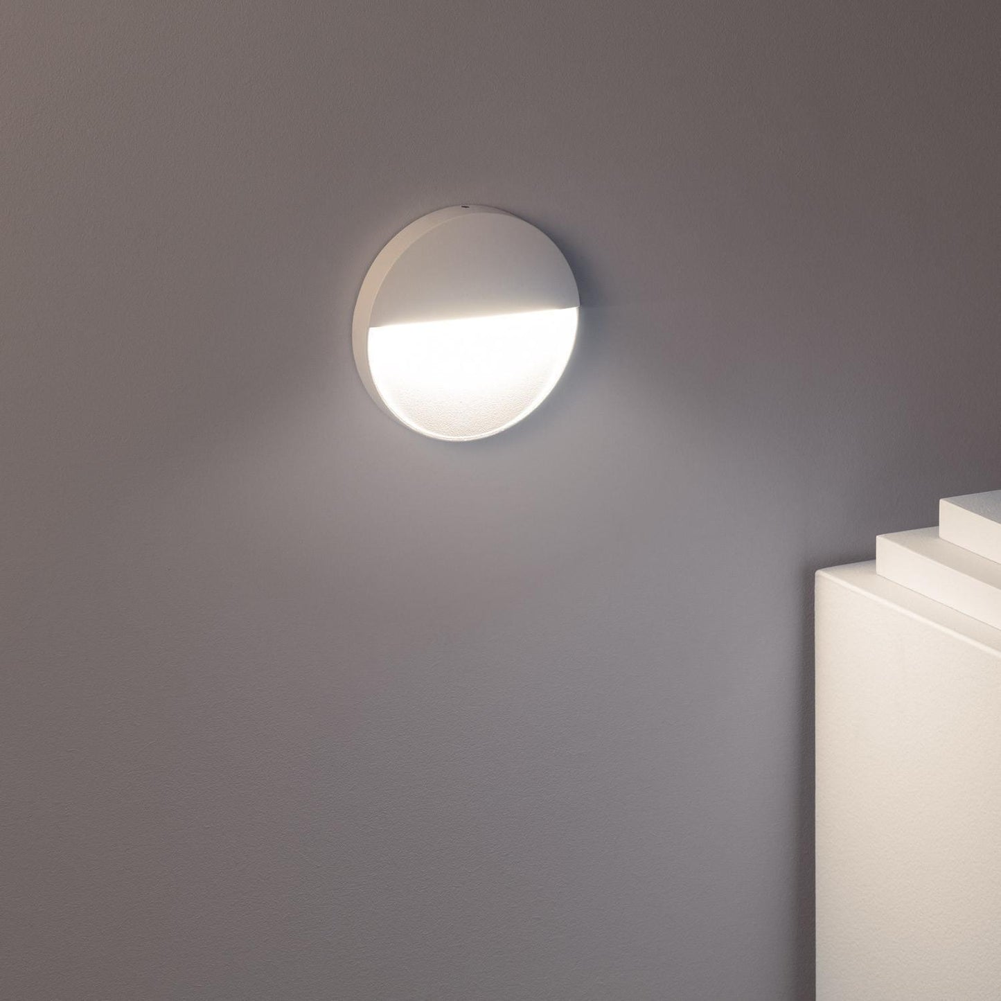 Baliza Exterior LED 4W Superficie Pared Blanco Circular Jade