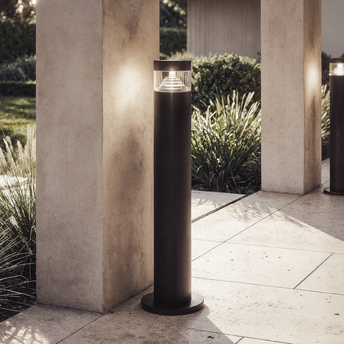 Baliza Exterior LED 5W Superficie Pie 50cm Acero Inoxidable Inti Negro
