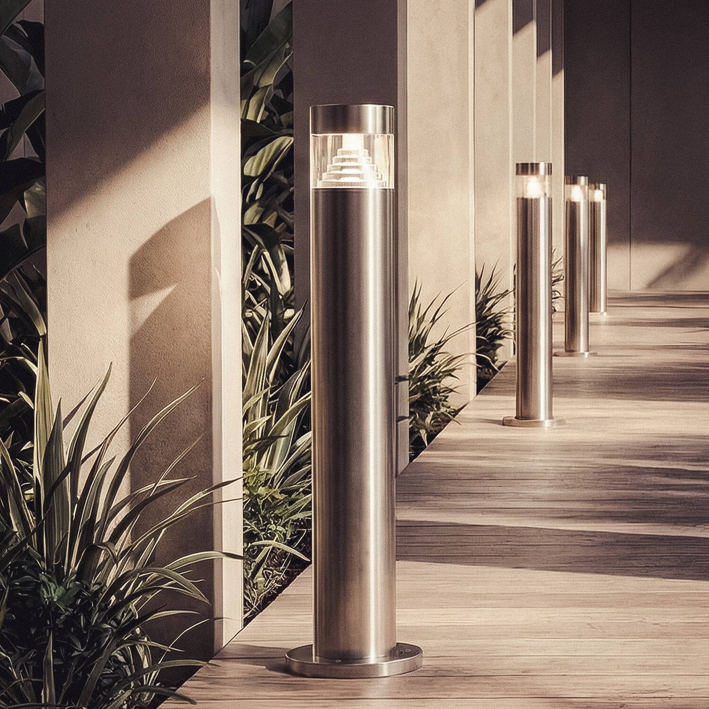 Baliza Exterior LED 5W Superficie Pie 50cm Acero Inoxidable Inti