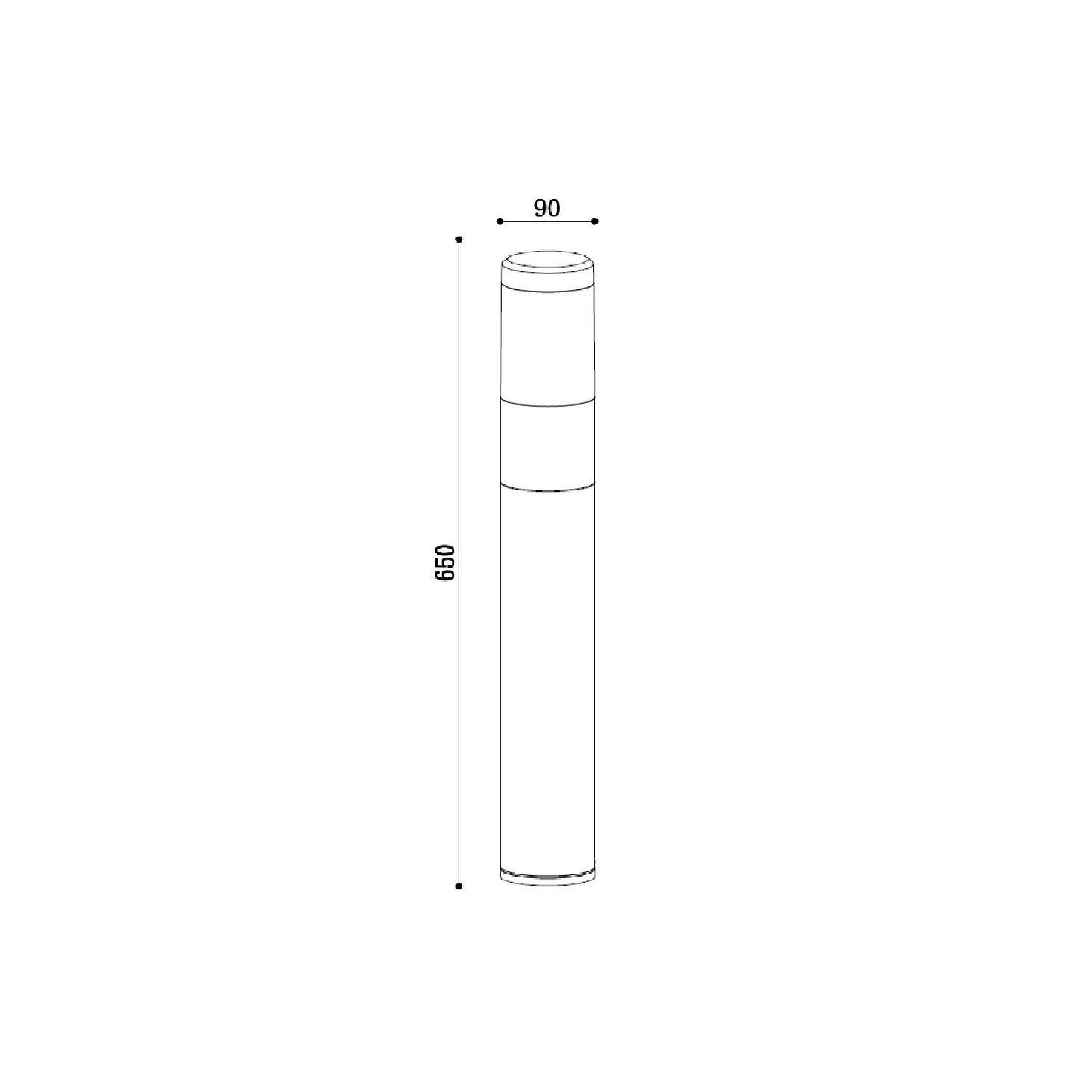 Baliza Exterior LED 65cm 10W Aluminio Mikaro Negro