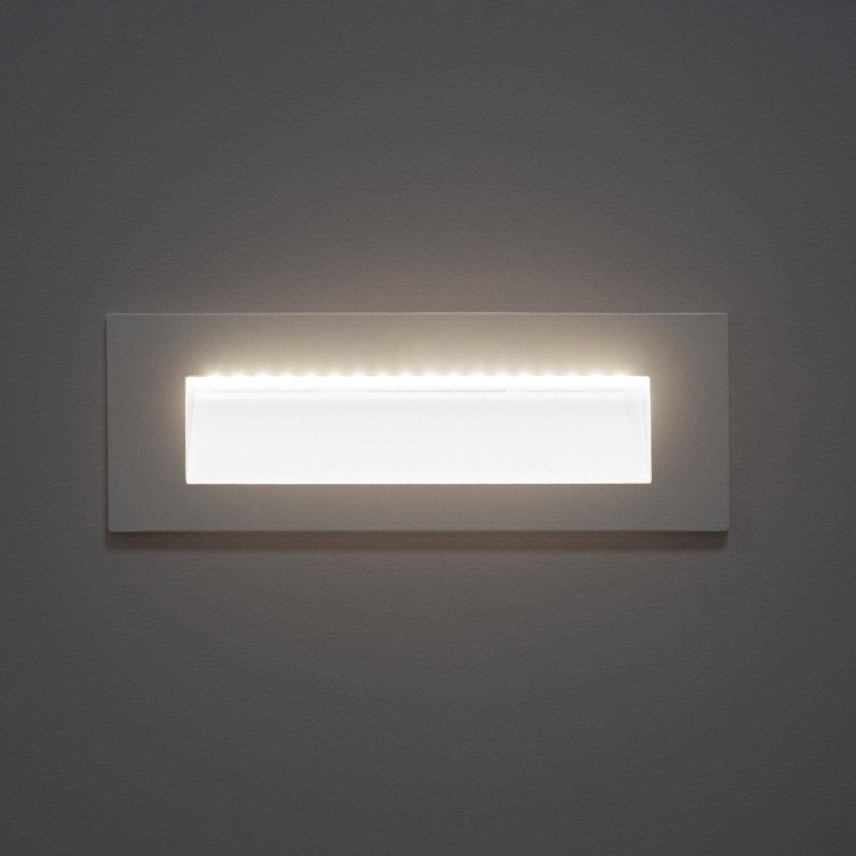 Baliza Exterior LED 7W Empotrable Pared Rectangular Aluminio Blanco Groult