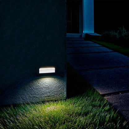 Baliza Exterior LED 7W Empotrable Pared Rectangular Aluminio Blanco Groult