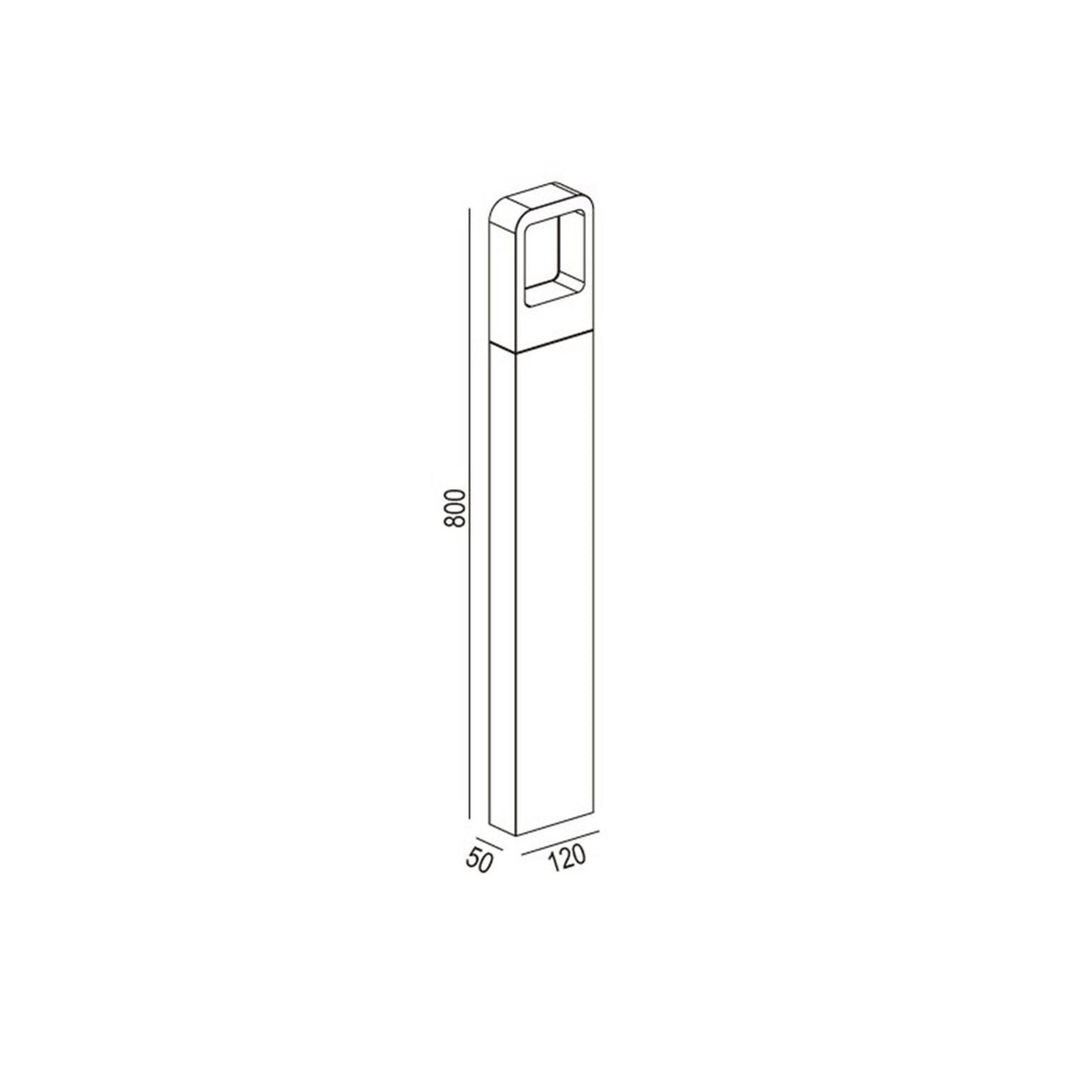 Baliza Exterior LED 6W Superficie Pie 80cm Emerita