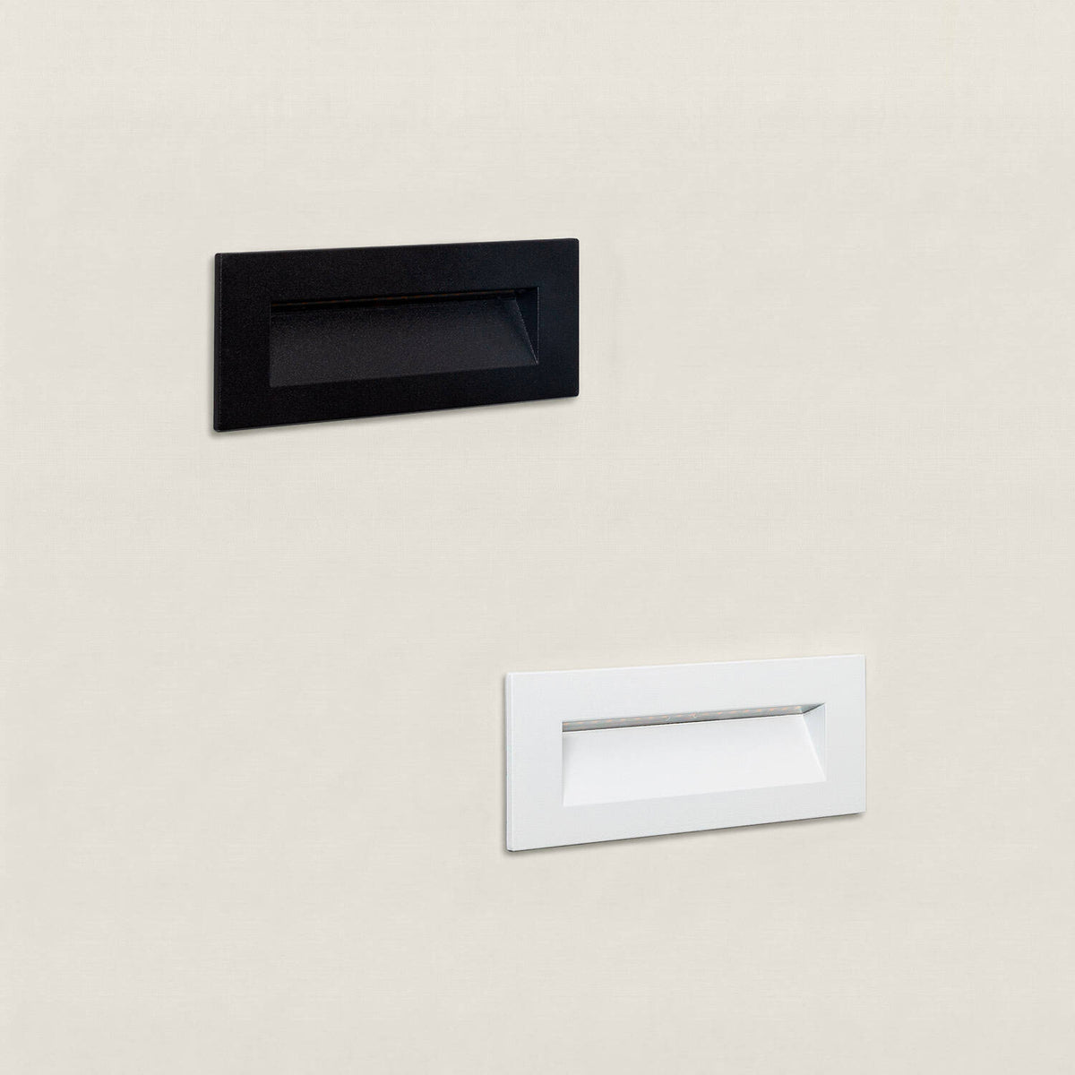 Baliza Exterior LED 7W Empotrable Pared Rectangular Aluminio Negro Groult