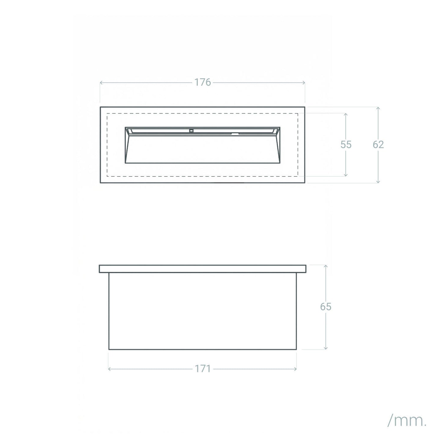 Baliza Exterior LED 7W Empotrable Pared Rectangular Aluminio Negro Groult
