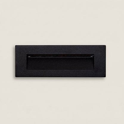 Baliza Exterior LED 7W Empotrable Pared Rectangular Aluminio Negro Groult