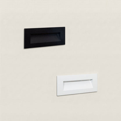 Baliza Exterior LED 7W Empotrable Pared Rectangular Aluminio Negro Groult