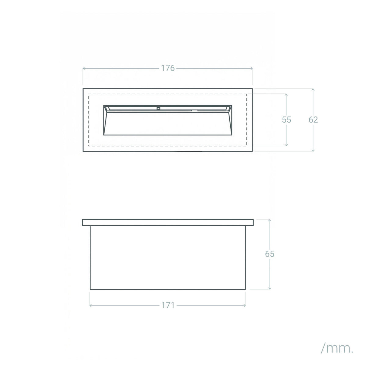Baliza Exterior LED 7W Empotrable Pared Rectangular Aluminio Negro Groult
