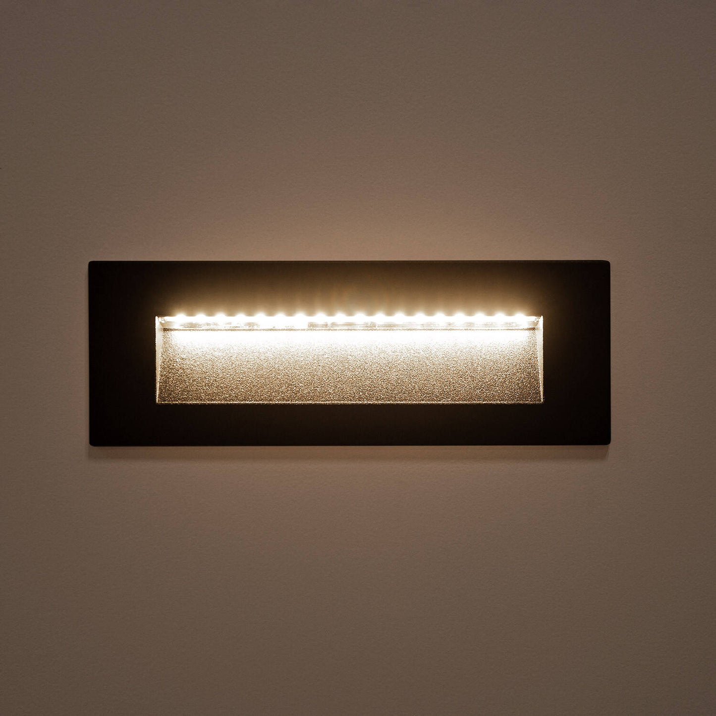 Baliza Exterior LED 7W Empotrable Pared Rectangular Aluminio Negro Groult
