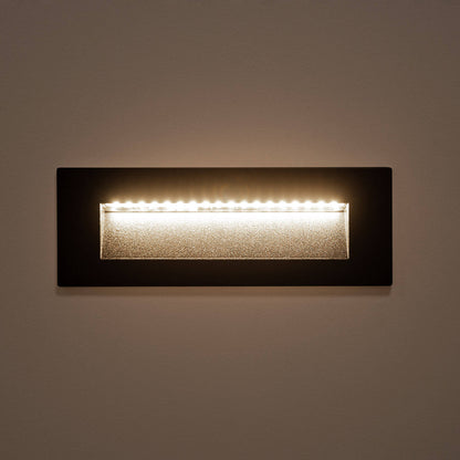 Baliza Exterior LED 7W Empotrable Pared Rectangular Aluminio Negro Groult