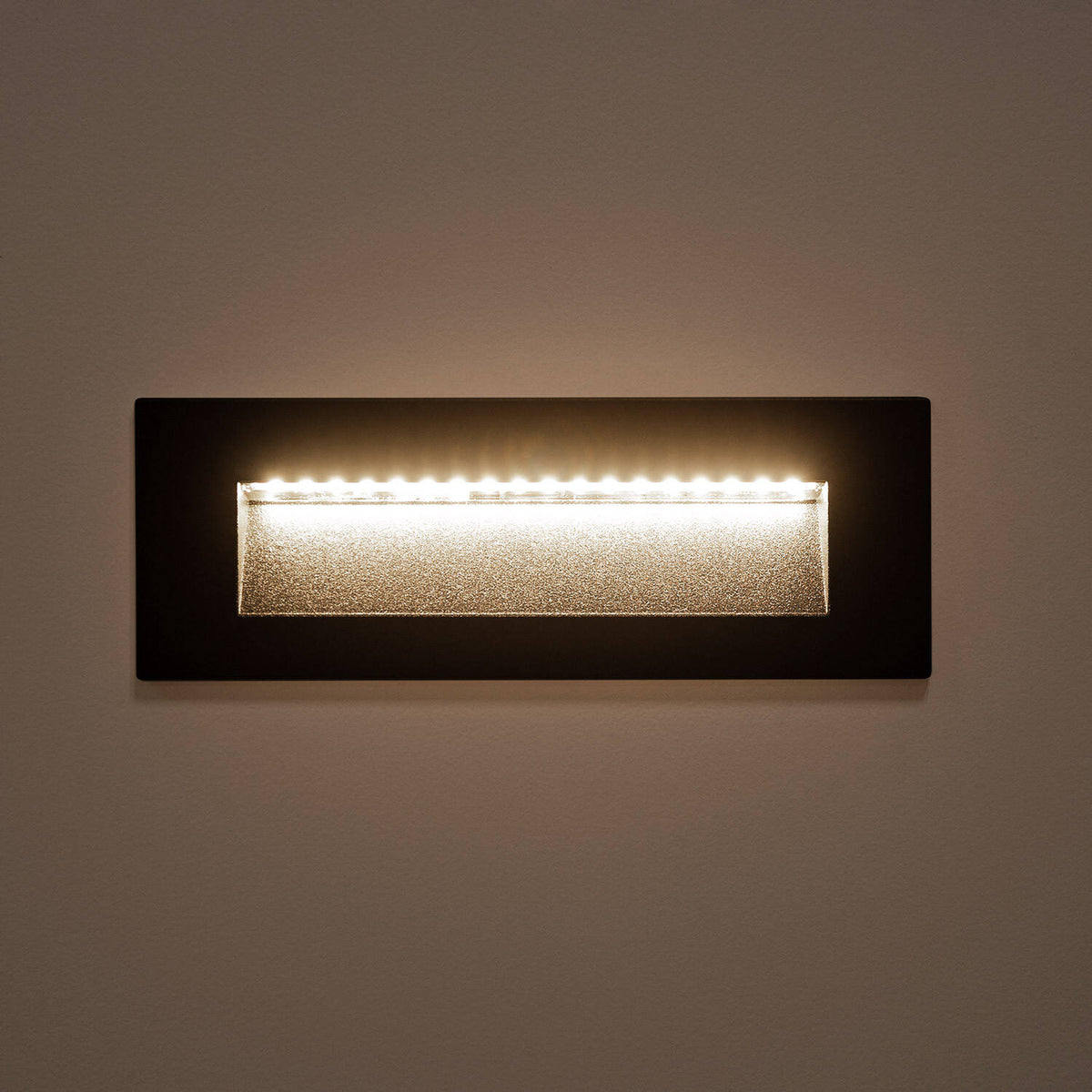 Baliza Exterior LED 7W Empotrable Pared Rectangular Aluminio Negro Groult