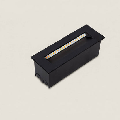 Baliza Exterior LED 7W Empotrable Pared Rectangular Aluminio Negro Groult