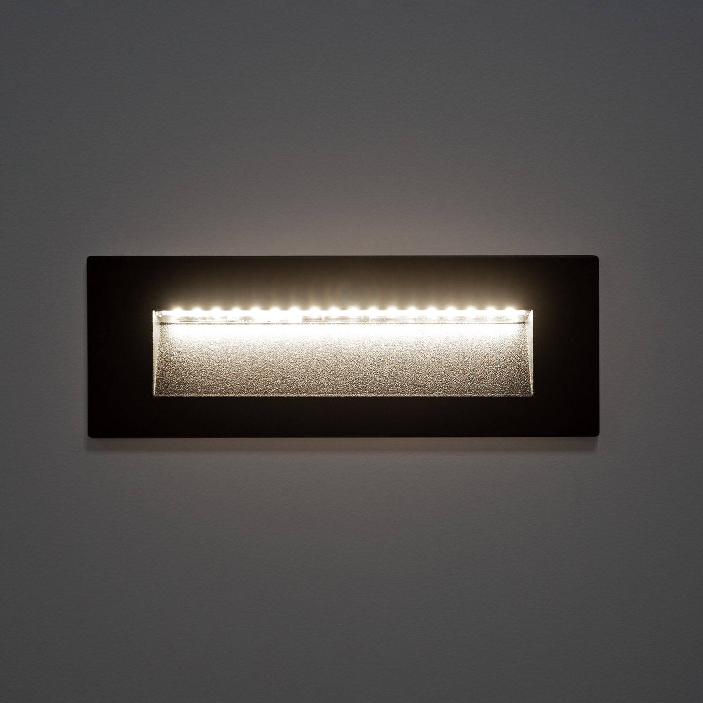 Baliza Exterior LED 7W Empotrable Pared Rectangular Aluminio Negro Groult