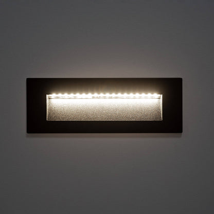 Baliza Exterior LED 7W Empotrable Pared Rectangular Aluminio Negro Groult