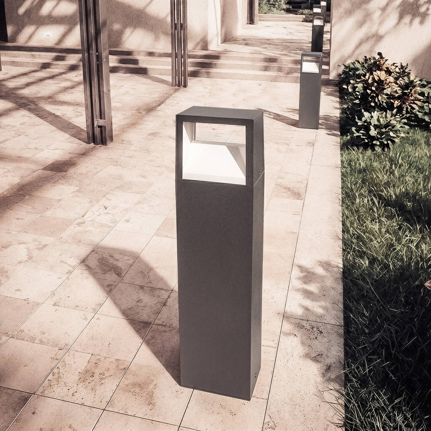 Baliza Exterior LED 9W Superficie Pie 50cm Aluminio Sheffield