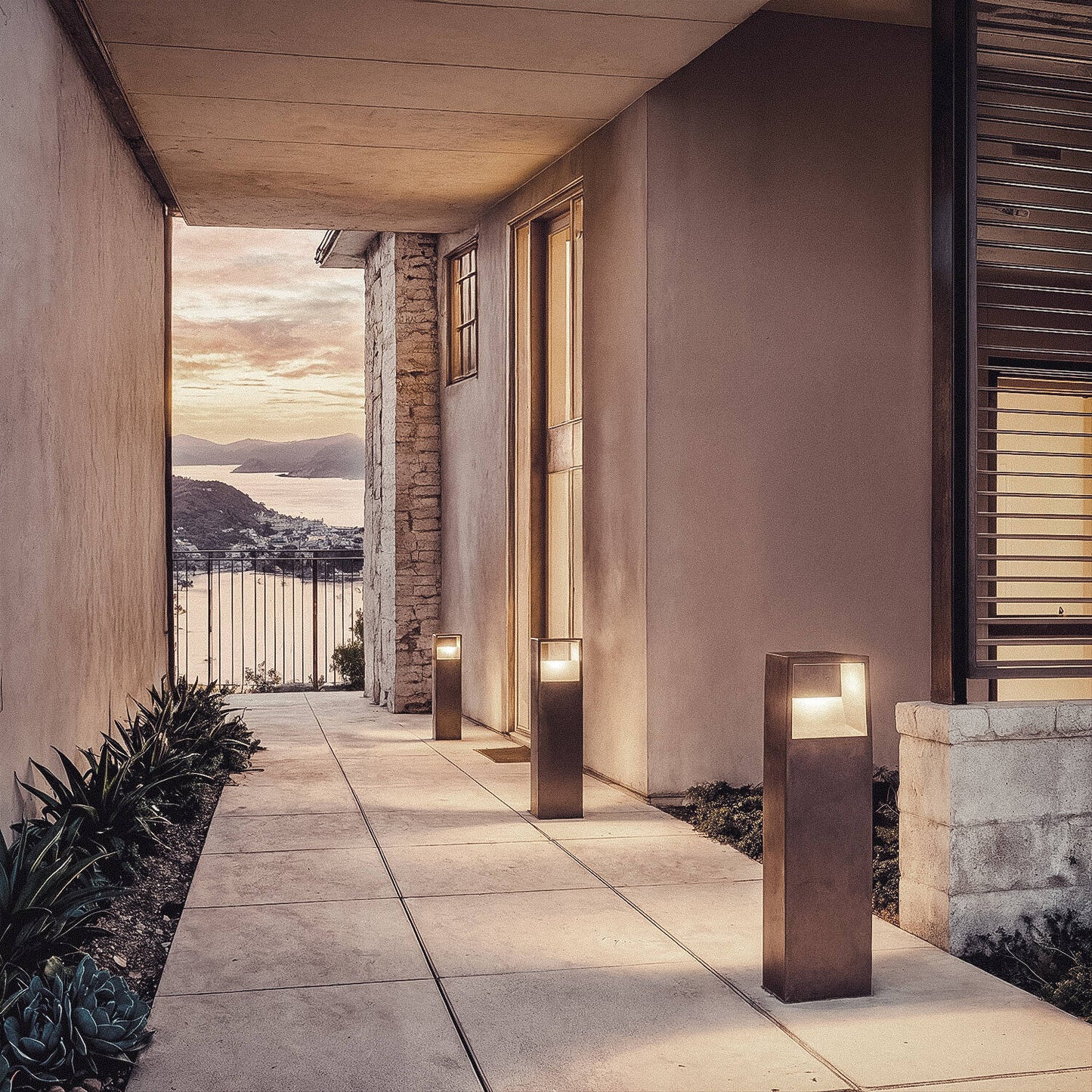 Baliza Exterior LED 9W Superficie Pie 50cm Aluminio Sheffield
