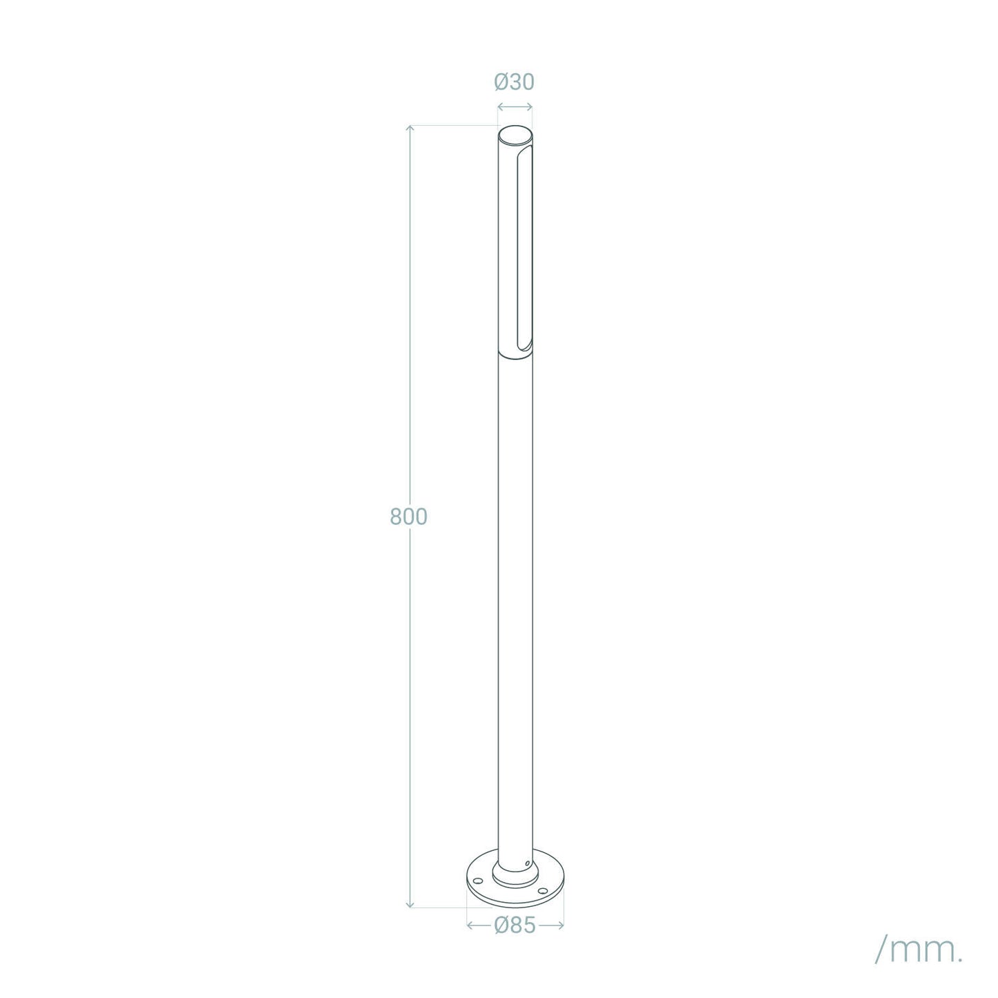 Baliza Exterior LED 8W Superficie Pie 80cm Aidan