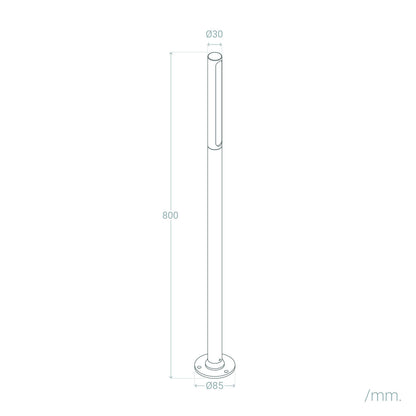 Baliza Exterior LED 8W Superficie Pie 80cm Aidan