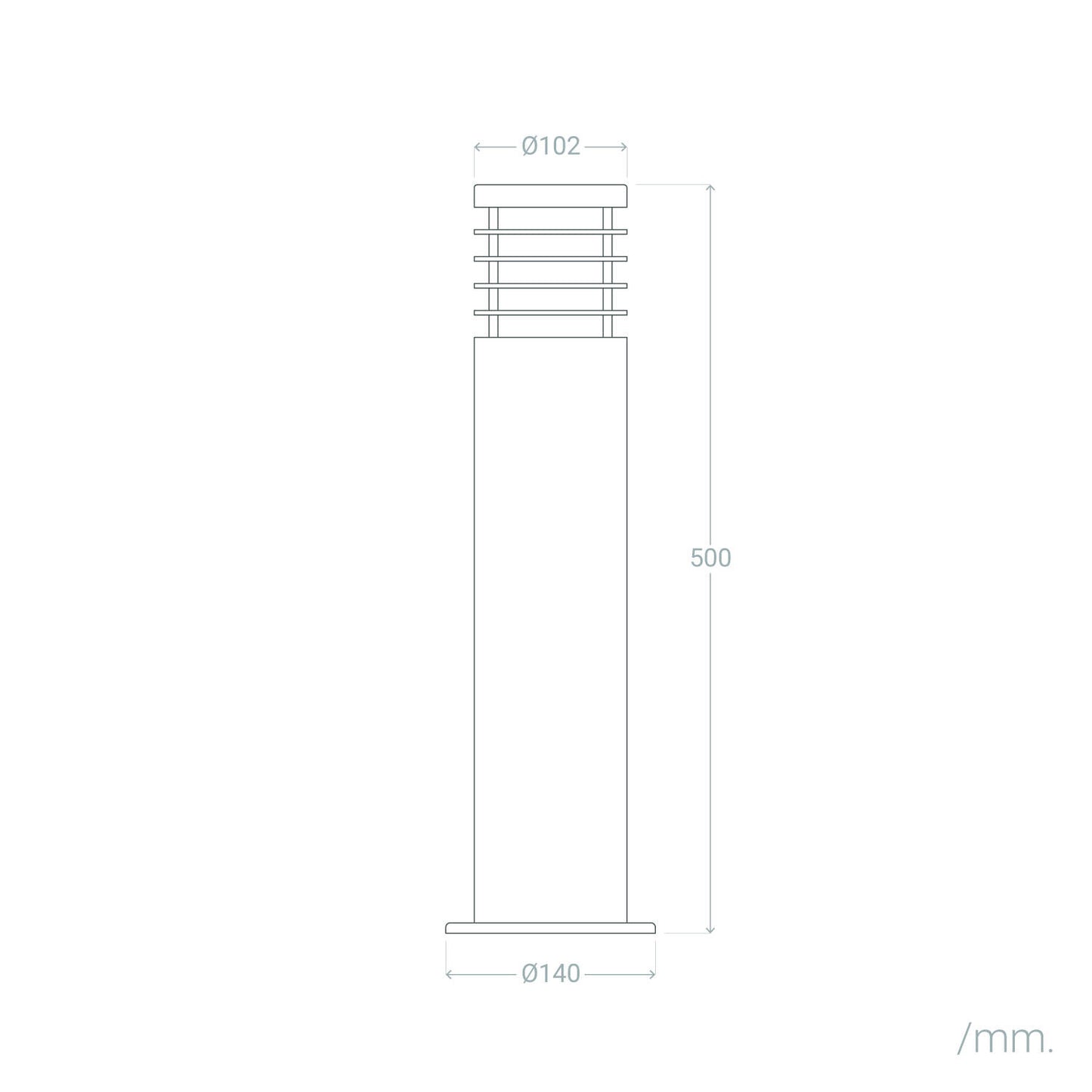 Baliza Exterior Superficie Pie 50cm Acero Inoxidable Cloony