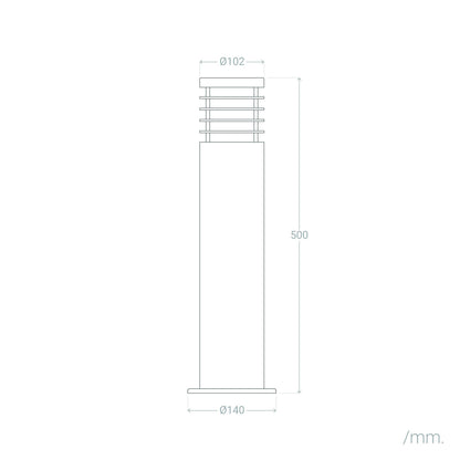 Baliza Exterior Superficie Pie 50cm Acero Inoxidable Cloony
