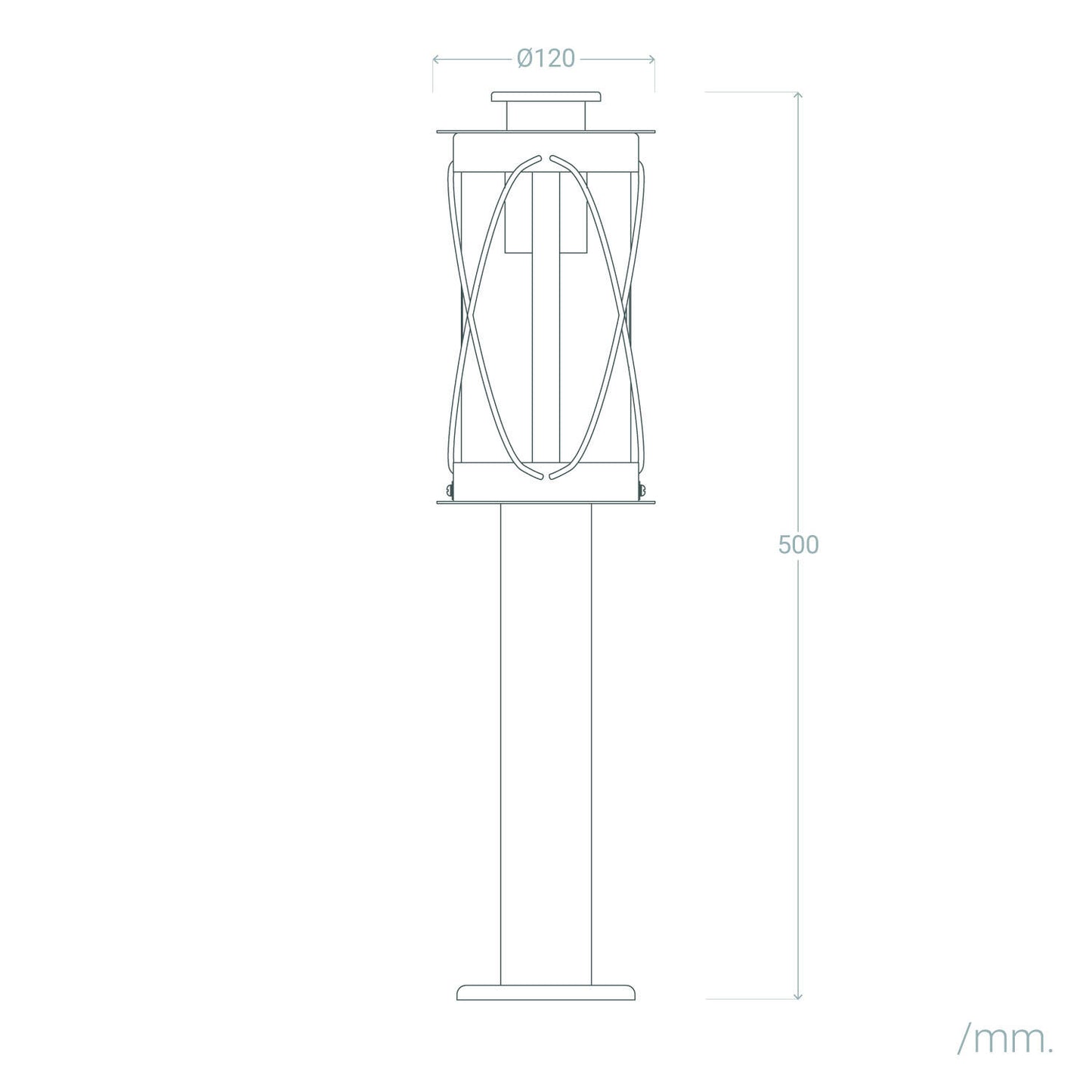 Baliza Exterior Superficie Pie 50cm Acero Inoxidable Gedja