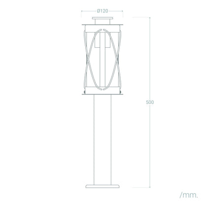 Baliza Exterior Superficie Pie 50cm Acero Inoxidable Gedja