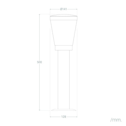 Baliza Exterior Superficie Pie 50cm Acero Inoxidable Idun
