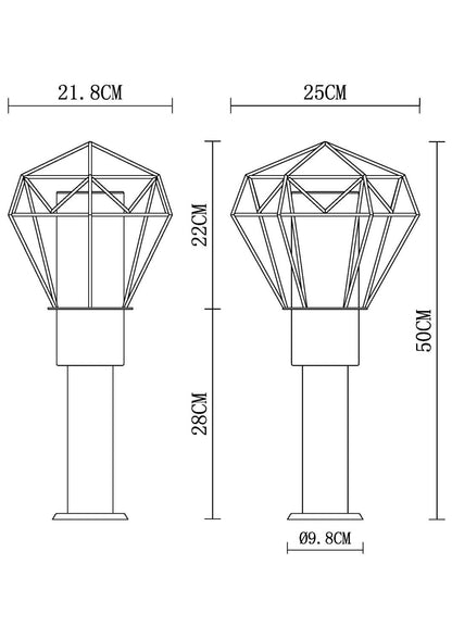 Baliza Exterior Superficie Pie 50cm Acero Inoxidable Niamey