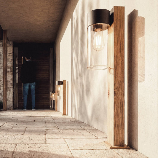 Baliza Exterior Superficie Pie 50cm Acero Inoxidable y Cristal Isoba