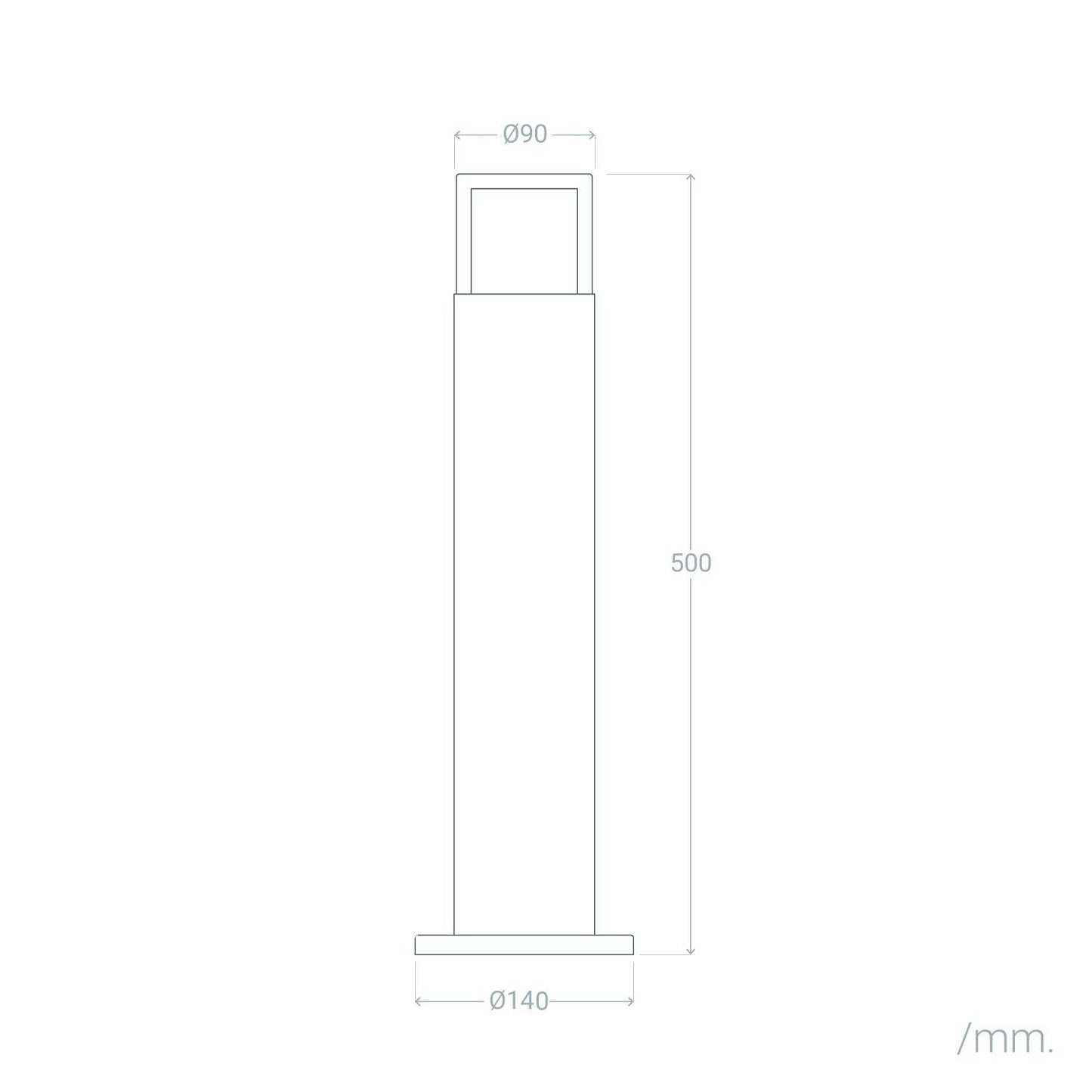 Baliza Exterior Superficie Pie 50cm Aluminio Docker
