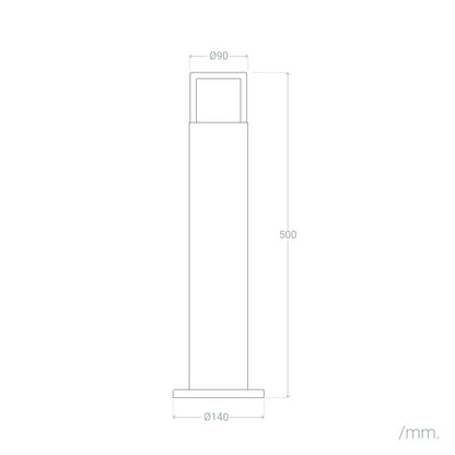 Baliza Exterior Superficie Pie 50cm Aluminio Docker