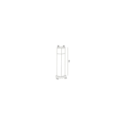 Baliza Exterior Superficie Pie 74cm Augusta Negra