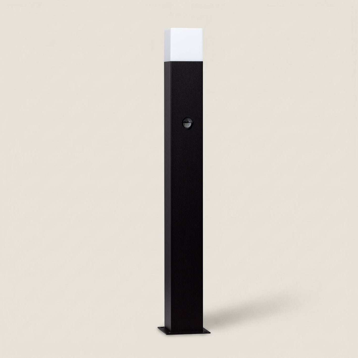 Baliza Exterior Superficie Pie 74cm con Detector de Movimiento Augusta Negra