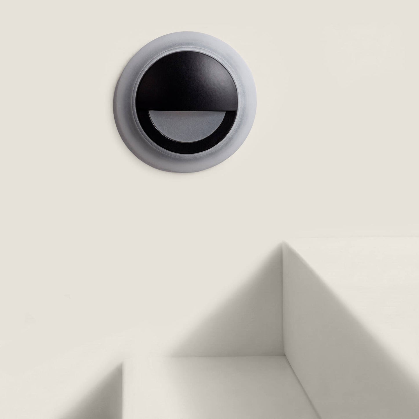 Baliza LED 3W Empotrable Aluminio Pared Circular Negro Occulare