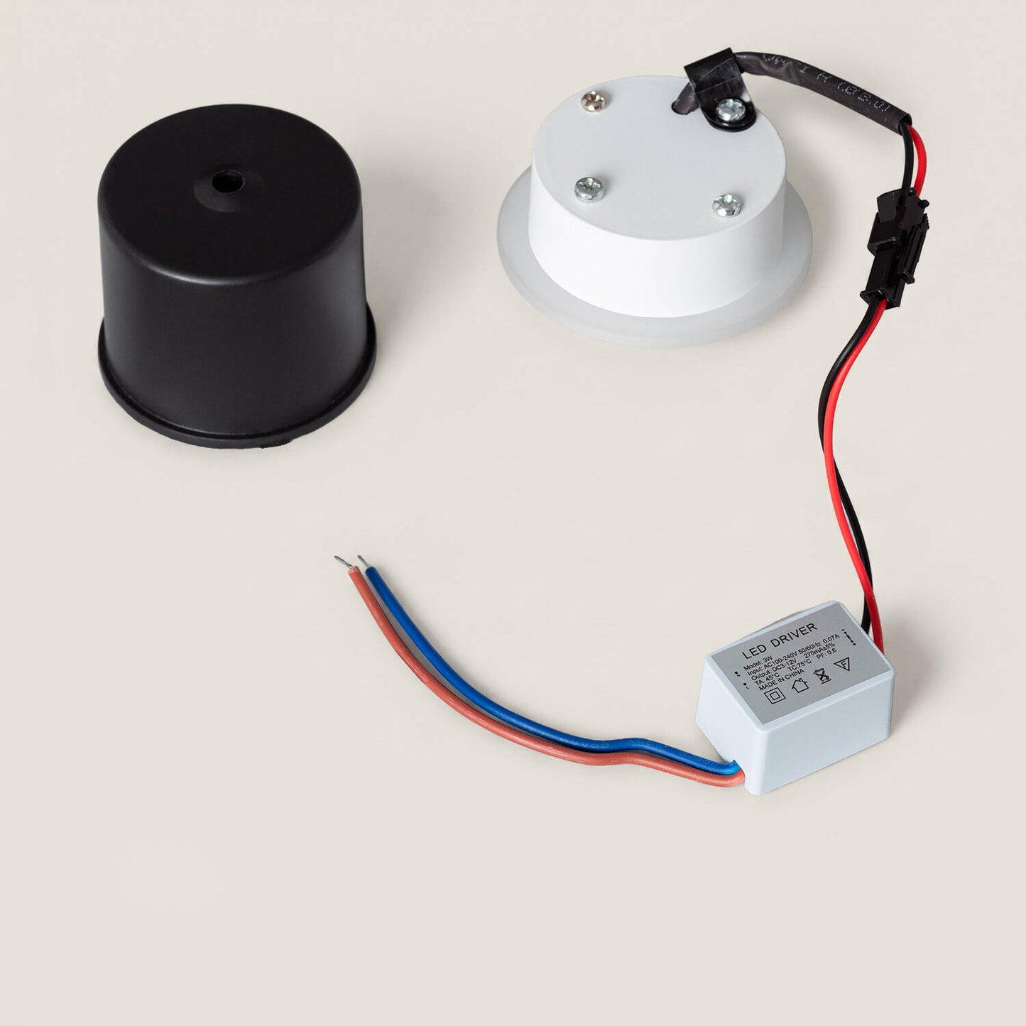 Baliza LED 3W Empotrable Aluminio Pared Circular Negro Occulare