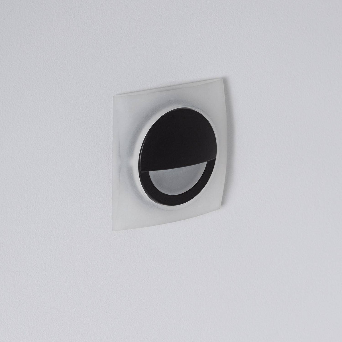 Baliza LED 3W Empotrable Aluminio Pared Cuadrado Negro Occulare