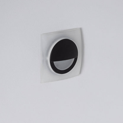 Baliza LED 3W Empotrable Aluminio Pared Cuadrado Negro Occulare