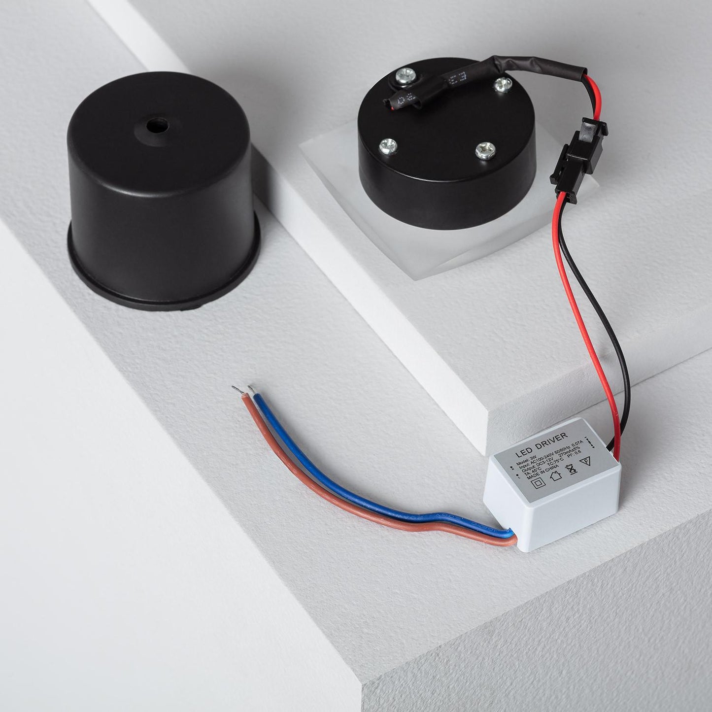 Baliza LED 3W Empotrable Aluminio Pared Cuadrado Negro Occulare