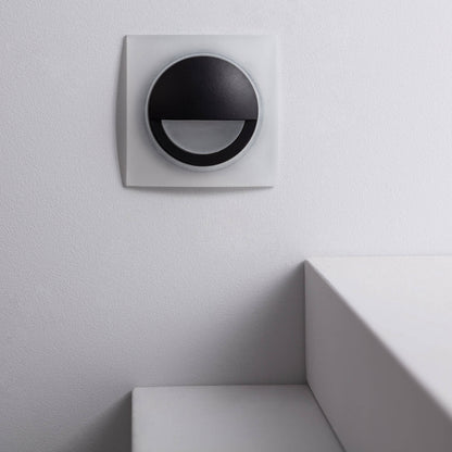 Baliza LED 3W Empotrable Aluminio Pared Cuadrado Negro Occulare