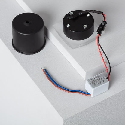 Baliza LED 3W Empotrable Aluminio Pared Cuadrado Negro Occulare