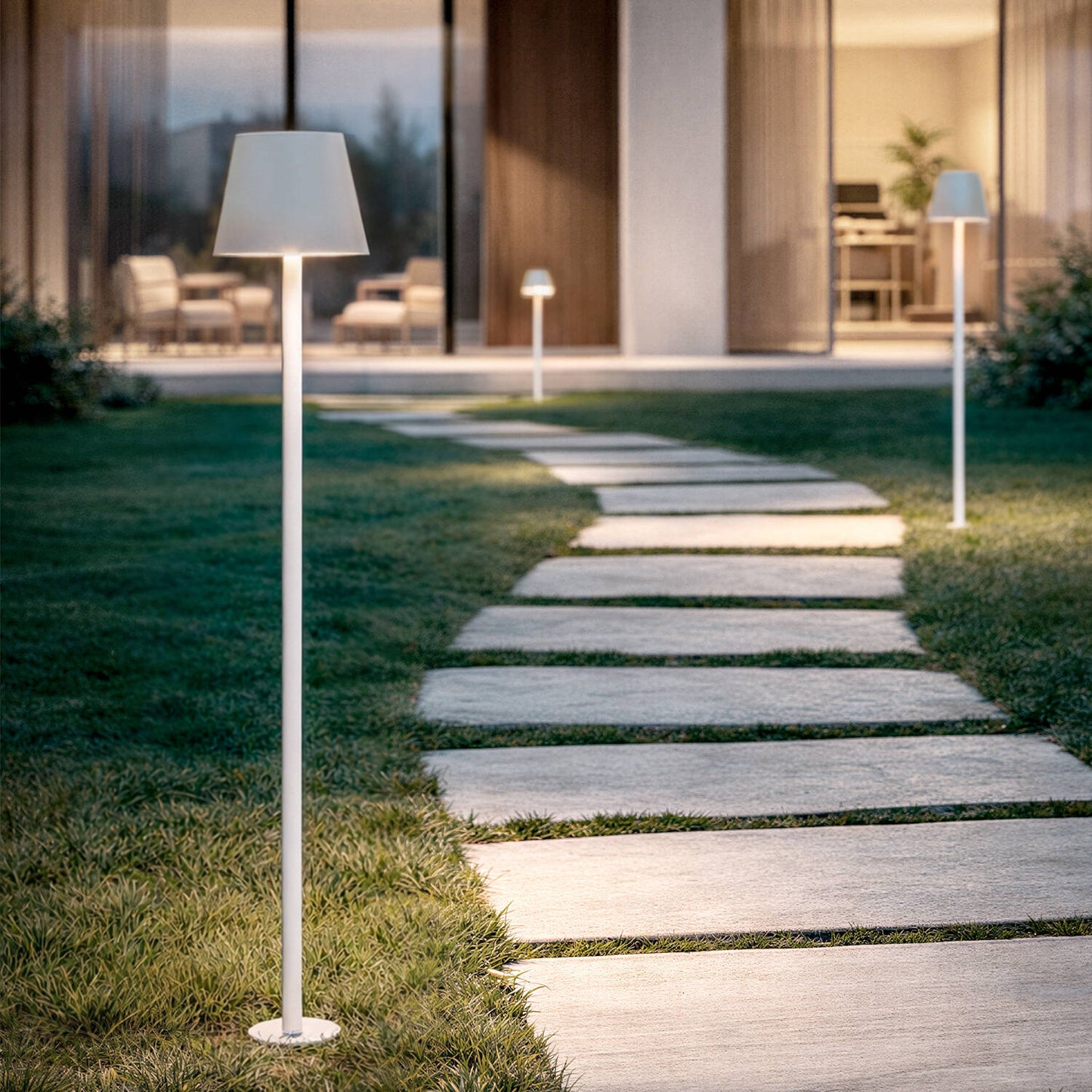 Baliza LED 3W para Exterior Batería USB Recargable Aluminio con Pincho 80cm Anisa