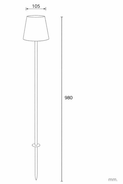 Baliza LED 3W para Exterior Batería USB Recargable Aluminio con Pincho 80cm Anisa