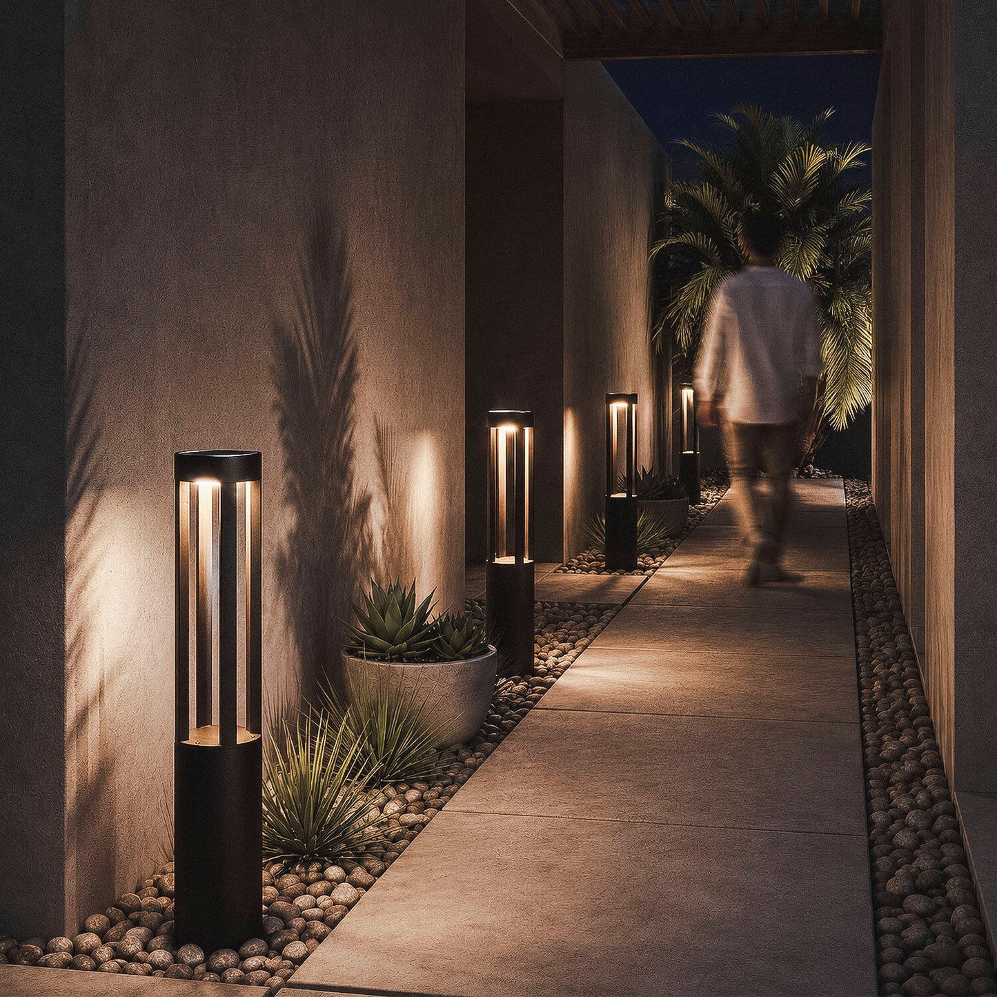 Baliza Solar Exterior LED 1.5W Superficie Pie 80cm Siparia