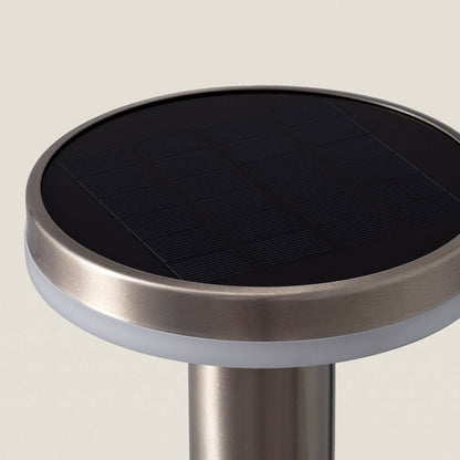 Baliza Solar Exterior LED 6W Superficie Pie 45cm con Detector de Movimiento Helios Inox