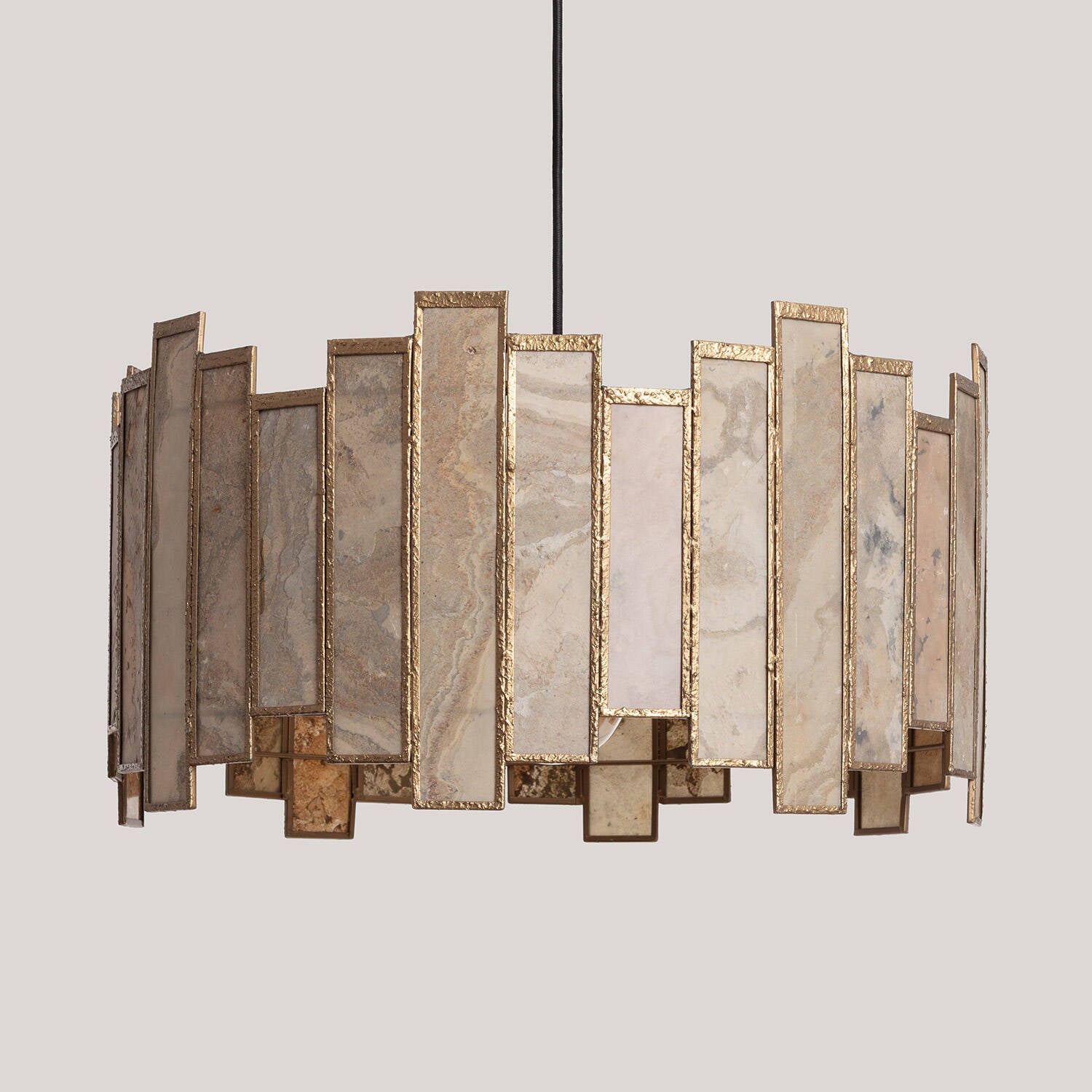 Lámpara Colgante Piedra Metal Negova