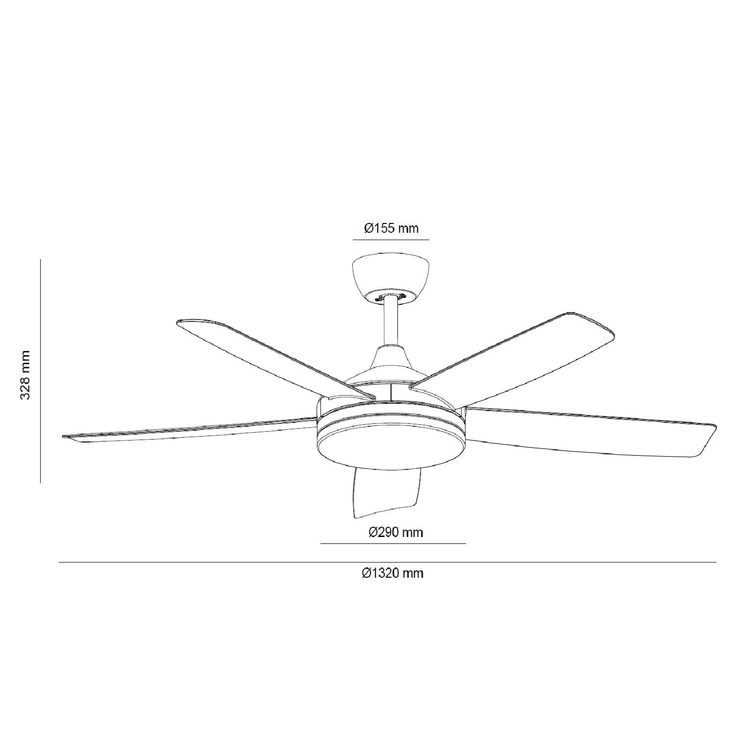Ventilador de Techo Silencioso Patroclo Blanco 132cm Motor DC