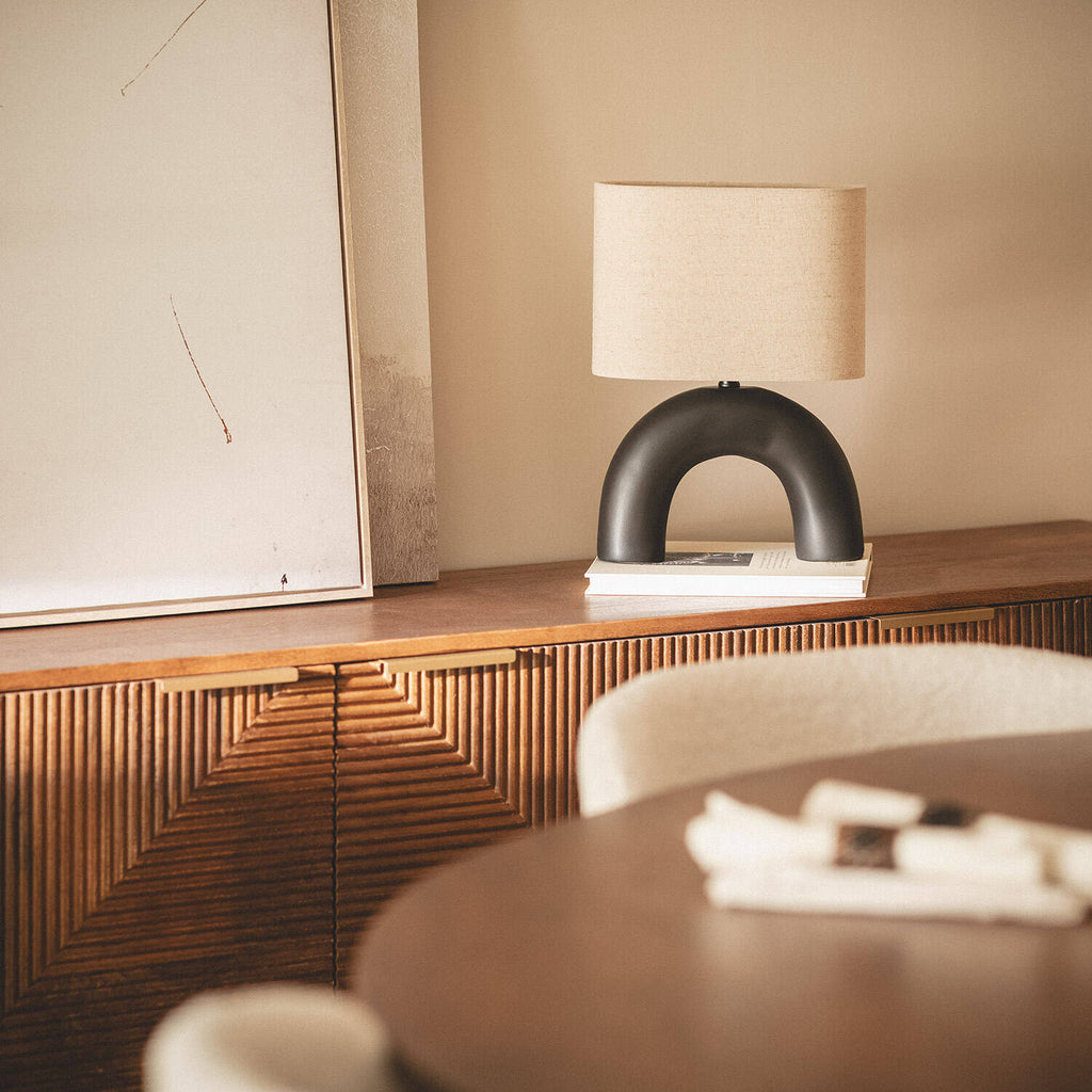 Lámpara de Mesa Cerámica y Tela Callie