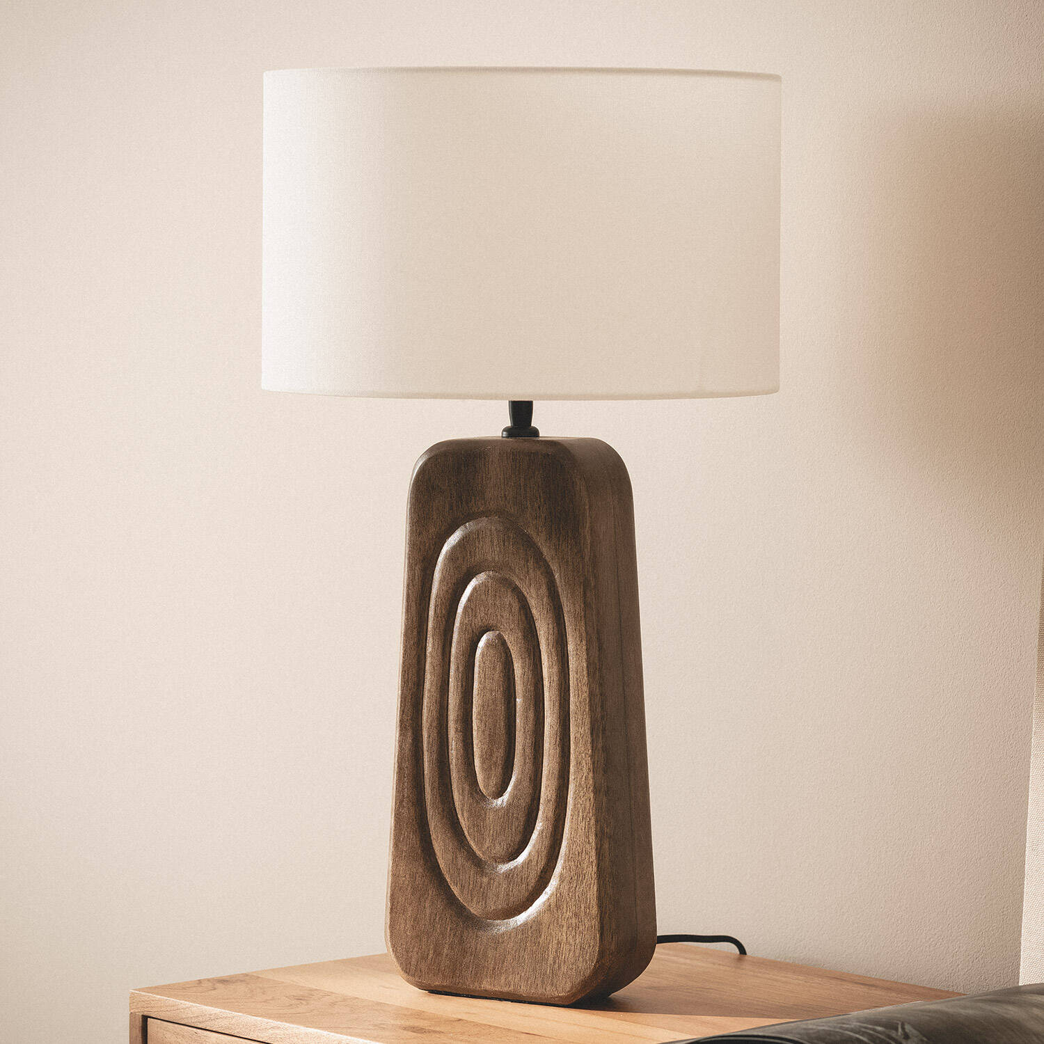 Lámpara de Mesa Madera Ishana ILUZZIA