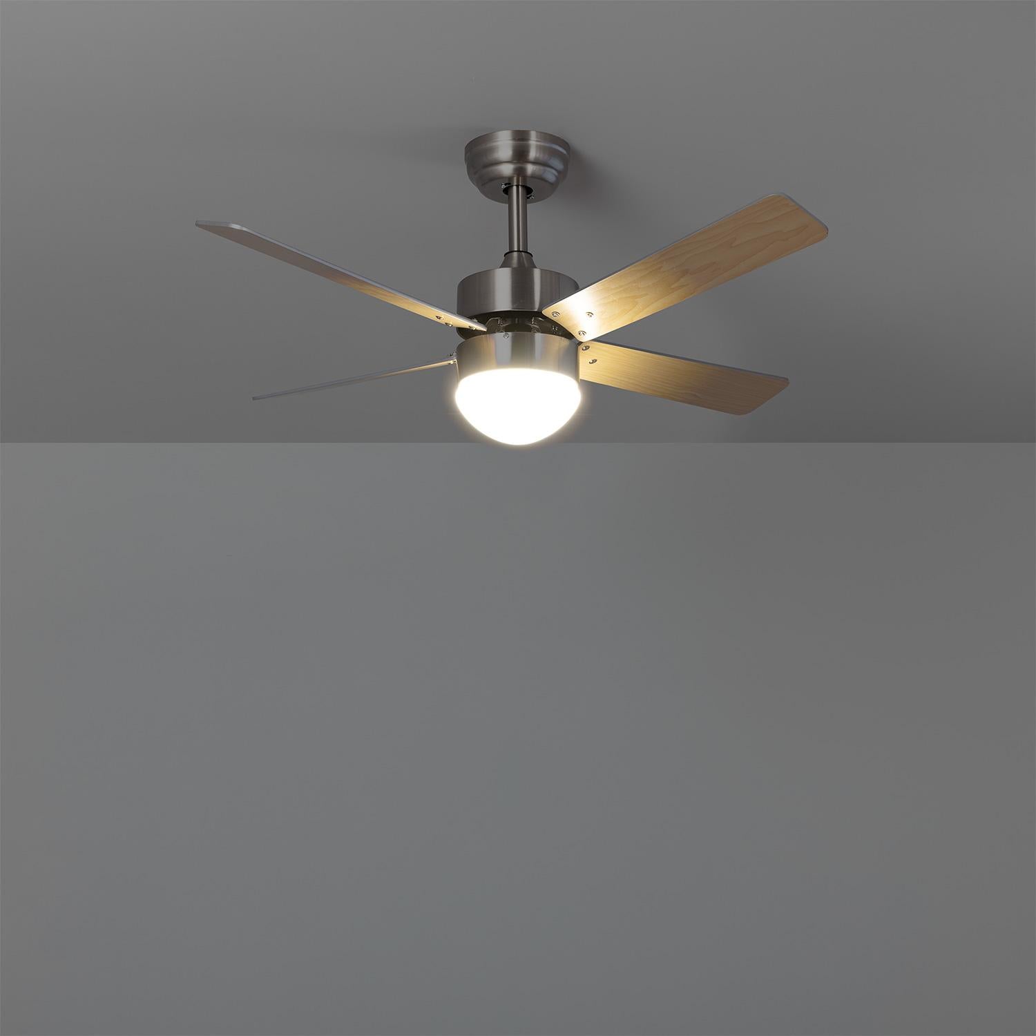 Ventilador de Techo Silencioso Cygnus Níquel 107cm Motor DC WiFi